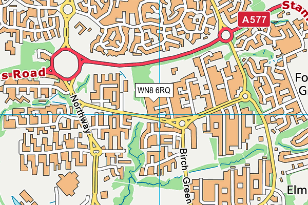WN8 6RQ map - OS VectorMap District (Ordnance Survey) WN8 6RQ map - OS VectorMap District (Ordnance Survey)