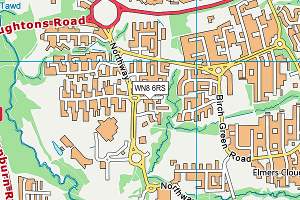WN8 6RS map - OS VectorMap District (Ordnance Survey) WN8 6RS map - OS VectorMap District (Ordnance Survey)
