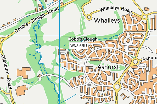 WN8 6RU map - OS VectorMap District (Ordnance Survey) WN8 6RU map - OS VectorMap District (Ordnance Survey)