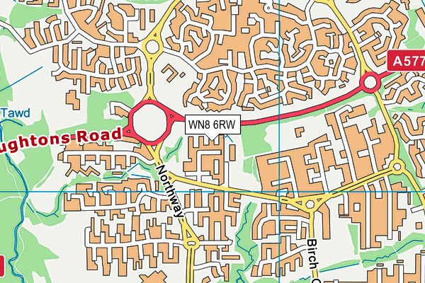 WN8 6RW map - OS VectorMap District (Ordnance Survey) WN8 6RW map - OS VectorMap District (Ordnance Survey)