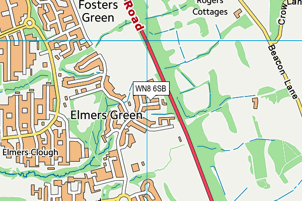 WN8 6SB map - OS VectorMap District (Ordnance Survey) WN8 6SB map - OS VectorMap District (Ordnance Survey)