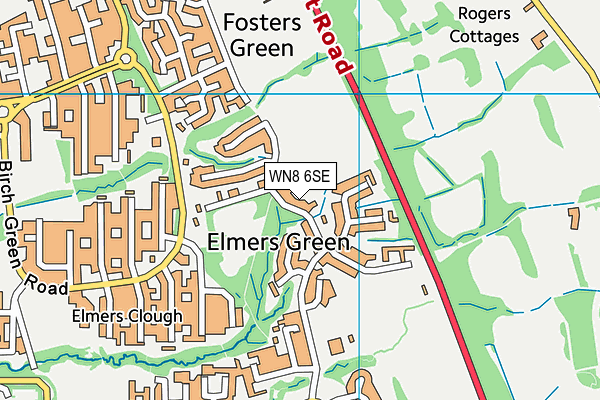 WN8 6SE map - OS VectorMap District (Ordnance Survey) WN8 6SE map - OS VectorMap District (Ordnance Survey)