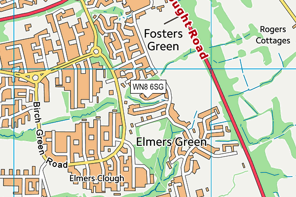 WN8 6SG map - OS VectorMap District (Ordnance Survey) WN8 6SG map - OS VectorMap District (Ordnance Survey)