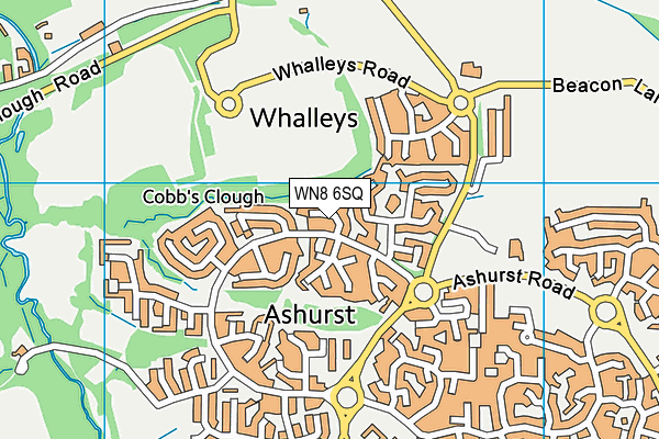 WN8 6SQ map - OS VectorMap District (Ordnance Survey)