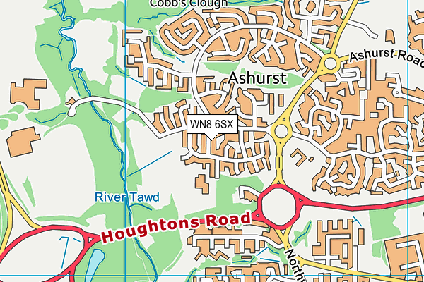 WN8 6SX map - OS VectorMap District (Ordnance Survey) WN8 6SX map - OS VectorMap District (Ordnance Survey)