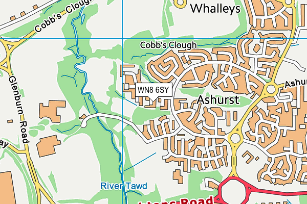 WN8 6SY map - OS VectorMap District (Ordnance Survey)