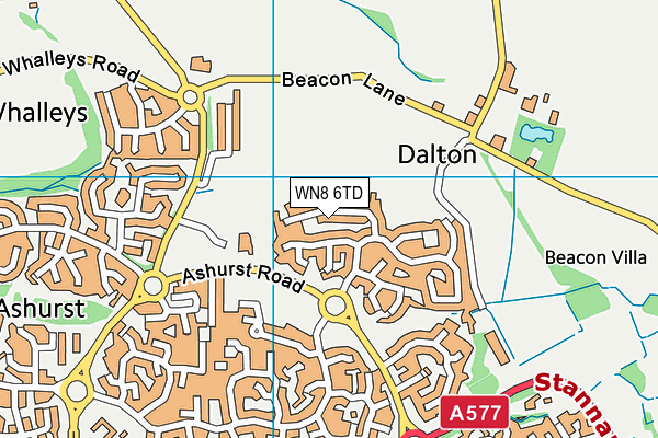WN8 6TD map - OS VectorMap District (Ordnance Survey) WN8 6TD map - OS VectorMap District (Ordnance Survey)