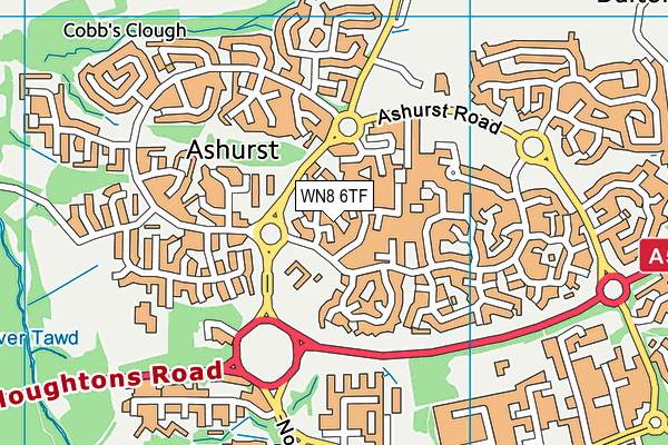 WN8 6TF map - OS VectorMap District (Ordnance Survey) WN8 6TF map - OS VectorMap District (Ordnance Survey)