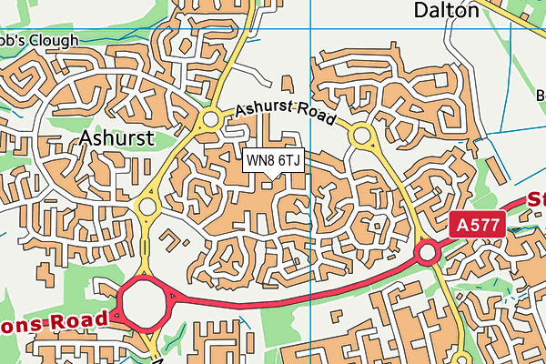 WN8 6TJ map - OS VectorMap District (Ordnance Survey) WN8 6TJ map - OS VectorMap District (Ordnance Survey)