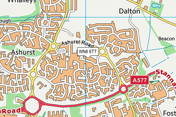 WN8 6TT map - OS VectorMap District (Ordnance Survey) WN8 6TT map - OS VectorMap District (Ordnance Survey)