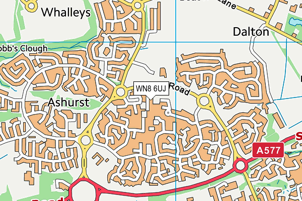WN8 6UJ map - OS VectorMap District (Ordnance Survey)