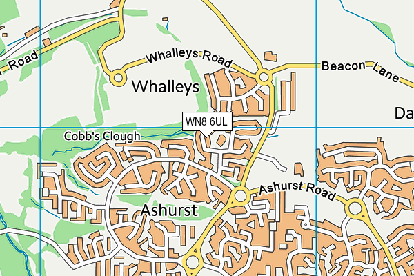 WN8 6UL map - OS VectorMap District (Ordnance Survey) WN8 6UL map - OS VectorMap District (Ordnance Survey)