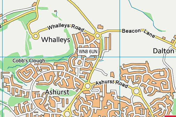 WN8 6UN map - OS VectorMap District (Ordnance Survey) WN8 6UN map - OS VectorMap District (Ordnance Survey)