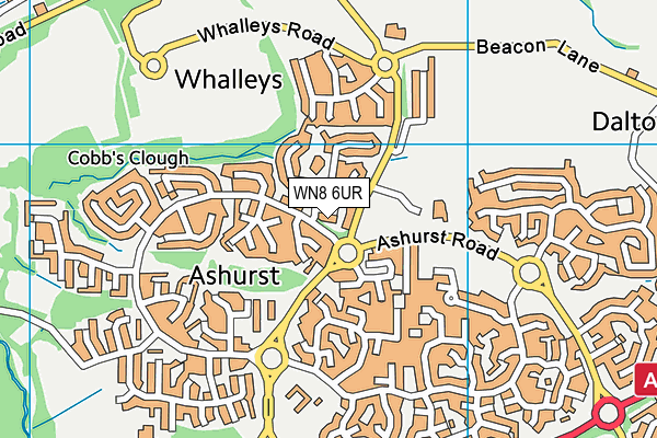 WN8 6UR map - OS VectorMap District (Ordnance Survey) WN8 6UR map - OS VectorMap District (Ordnance Survey)