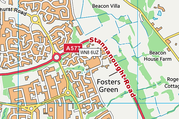 WN8 6UZ map - OS VectorMap District (Ordnance Survey) WN8 6UZ map - OS VectorMap District (Ordnance Survey)