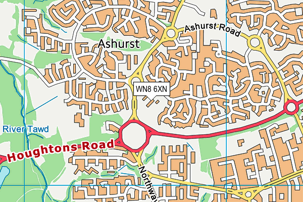 WN8 6XN map - OS VectorMap District (Ordnance Survey) WN8 6XN map - OS VectorMap District (Ordnance Survey)