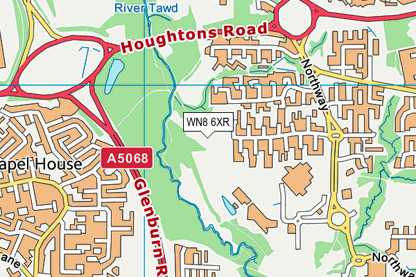 WN8 6XR map - OS VectorMap District (Ordnance Survey) WN8 6XR map - OS VectorMap District (Ordnance Survey)