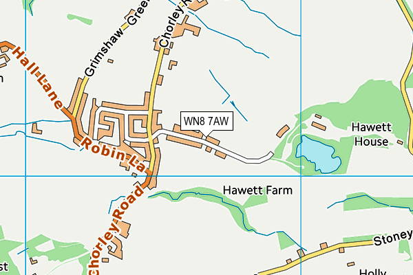WN8 7AW map - OS VectorMap District (Ordnance Survey) WN8 7AW map - OS VectorMap District (Ordnance Survey)