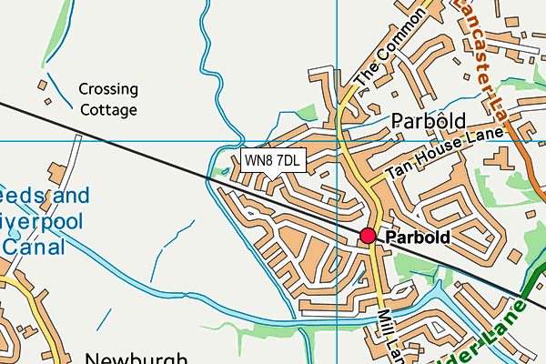 WN8 7DL map - OS VectorMap District (Ordnance Survey)