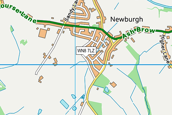 WN8 7LZ map - OS VectorMap District (Ordnance Survey)