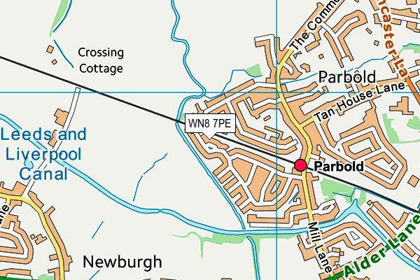 WN8 7PE map - OS VectorMap District (Ordnance Survey) WN8 7PE map - OS VectorMap District (Ordnance Survey)