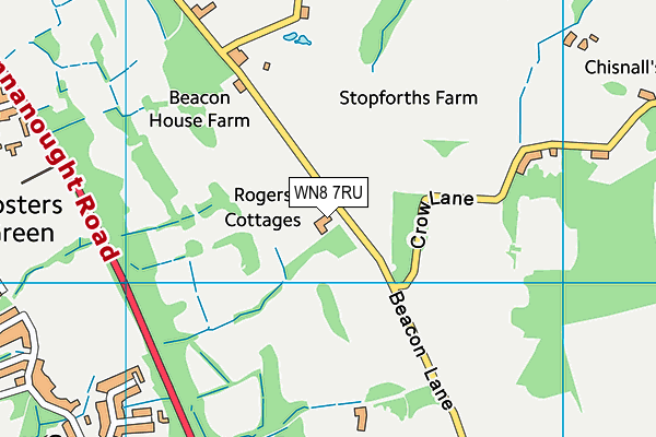 WN8 7RU map - OS VectorMap District (Ordnance Survey) WN8 7RU map - OS VectorMap District (Ordnance Survey)