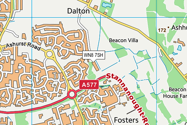 WN8 7SH map - OS VectorMap District (Ordnance Survey) WN8 7SH map - OS VectorMap District (Ordnance Survey)
