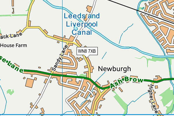 WN8 7XB map - OS VectorMap District (Ordnance Survey)