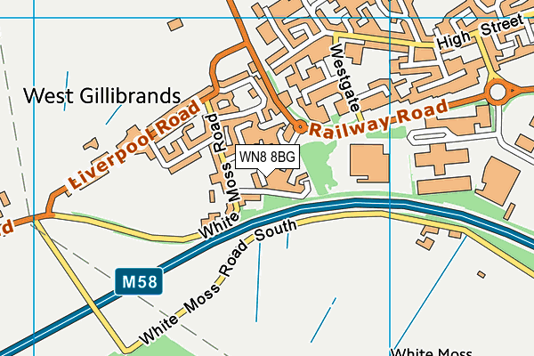 WN8 8BG map - OS VectorMap District (Ordnance Survey) WN8 8BG map - OS VectorMap District (Ordnance Survey)