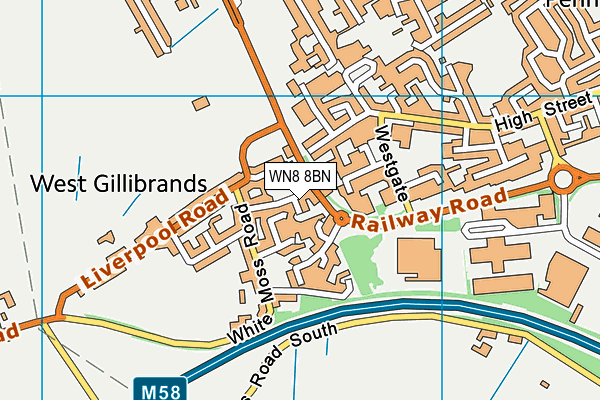 WN8 8BN map - OS VectorMap District (Ordnance Survey)