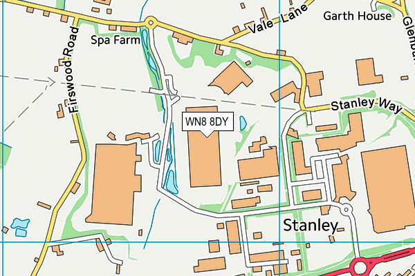 WN8 8DY map - OS VectorMap District (Ordnance Survey) WN8 8DY map - OS VectorMap District (Ordnance Survey)