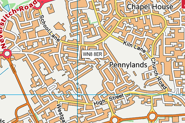 WN8 8ER map - OS VectorMap District (Ordnance Survey) WN8 8ER map - OS VectorMap District (Ordnance Survey)