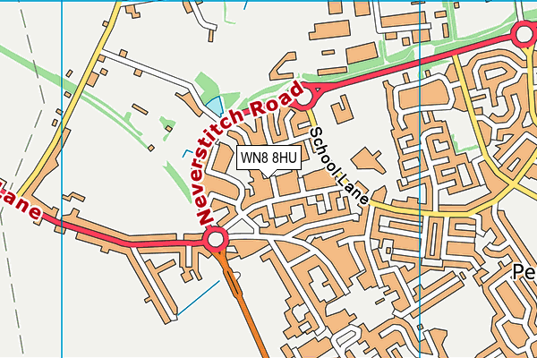 WN8 8HU map - OS VectorMap District (Ordnance Survey) WN8 8HU map - OS VectorMap District (Ordnance Survey)