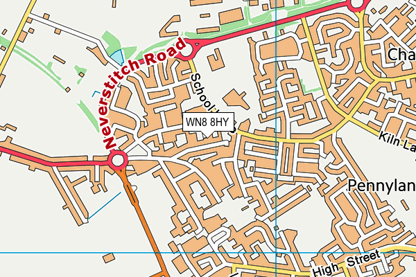 WN8 8HY map - OS VectorMap District (Ordnance Survey)