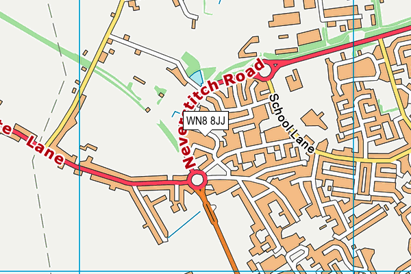 WN8 8JJ map - OS VectorMap District (Ordnance Survey) WN8 8JJ map - OS VectorMap District (Ordnance Survey)