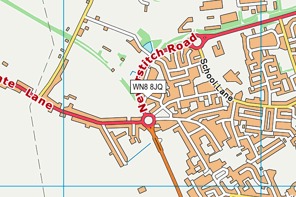 WN8 8JQ map - OS VectorMap District (Ordnance Survey) WN8 8JQ map - OS VectorMap District (Ordnance Survey)