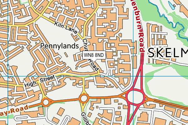 WN8 8ND map - OS VectorMap District (Ordnance Survey) WN8 8ND map - OS VectorMap District (Ordnance Survey)