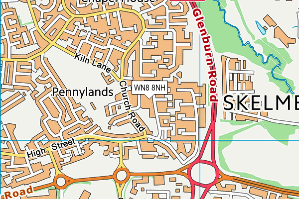 WN8 8NH map - OS VectorMap District (Ordnance Survey)