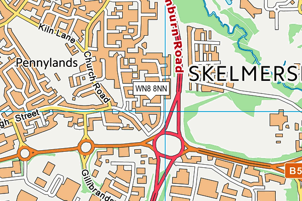 WN8 8NN map - OS VectorMap District (Ordnance Survey)