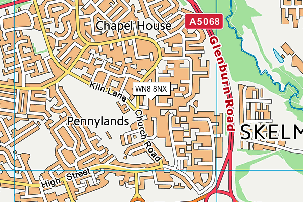 WN8 8NX map - OS VectorMap District (Ordnance Survey) WN8 8NX map - OS VectorMap District (Ordnance Survey)
