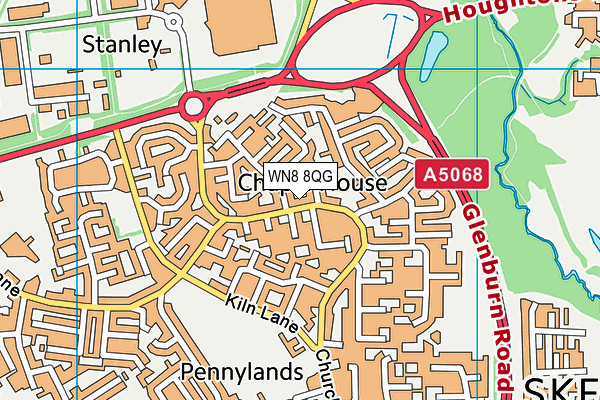 WN8 8QG map - OS VectorMap District (Ordnance Survey) WN8 8QG map - OS VectorMap District (Ordnance Survey)
