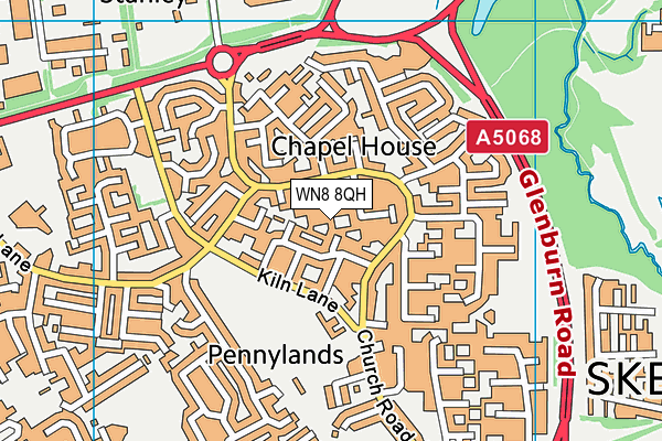 WN8 8QH map - OS VectorMap District (Ordnance Survey) WN8 8QH map - OS VectorMap District (Ordnance Survey)