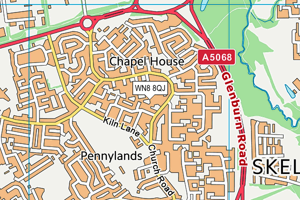WN8 8QJ map - OS VectorMap District (Ordnance Survey) WN8 8QJ map - OS VectorMap District (Ordnance Survey)