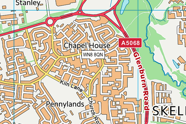 WN8 8QN map - OS VectorMap District (Ordnance Survey) WN8 8QN map - OS VectorMap District (Ordnance Survey)