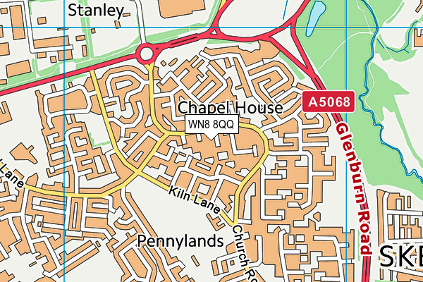 WN8 8QQ map - OS VectorMap District (Ordnance Survey) WN8 8QQ map - OS VectorMap District (Ordnance Survey)