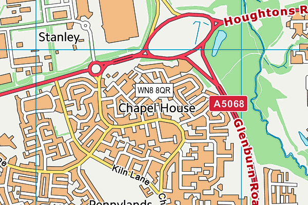 WN8 8QR map - OS VectorMap District (Ordnance Survey) WN8 8QR map - OS VectorMap District (Ordnance Survey)