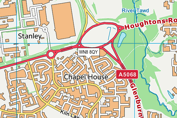 WN8 8QY map - OS VectorMap District (Ordnance Survey) WN8 8QY map - OS VectorMap District (Ordnance Survey)