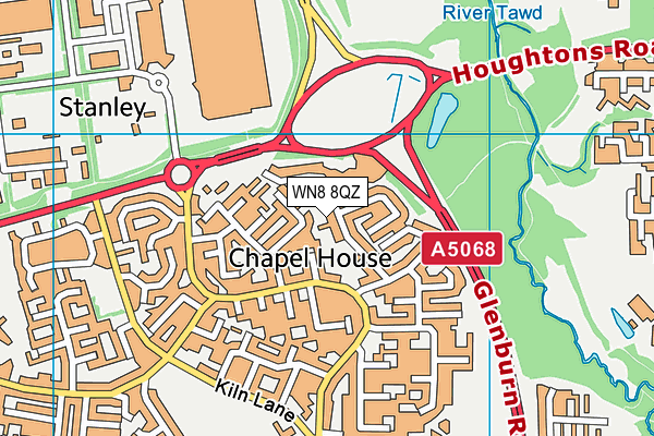 WN8 8QZ map - OS VectorMap District (Ordnance Survey) WN8 8QZ map - OS VectorMap District (Ordnance Survey)