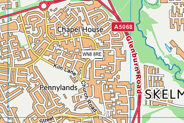 WN8 8RE map - OS VectorMap District (Ordnance Survey) WN8 8RE map - OS VectorMap District (Ordnance Survey)