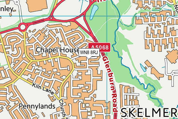 WN8 8RJ map - OS VectorMap District (Ordnance Survey) WN8 8RJ map - OS VectorMap District (Ordnance Survey)